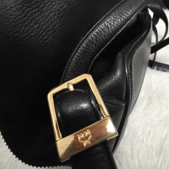 MCM Vintage Black Leather Backpack Bag